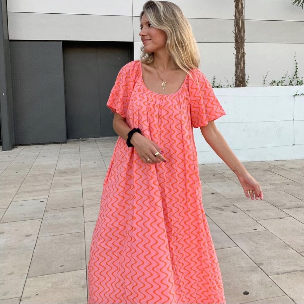 ZARA PRINT DRESS TANGERINE